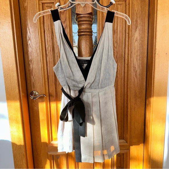 Robert Rodriguez empire waist top tunic linen and silk size 4 - Picture 3 of 11